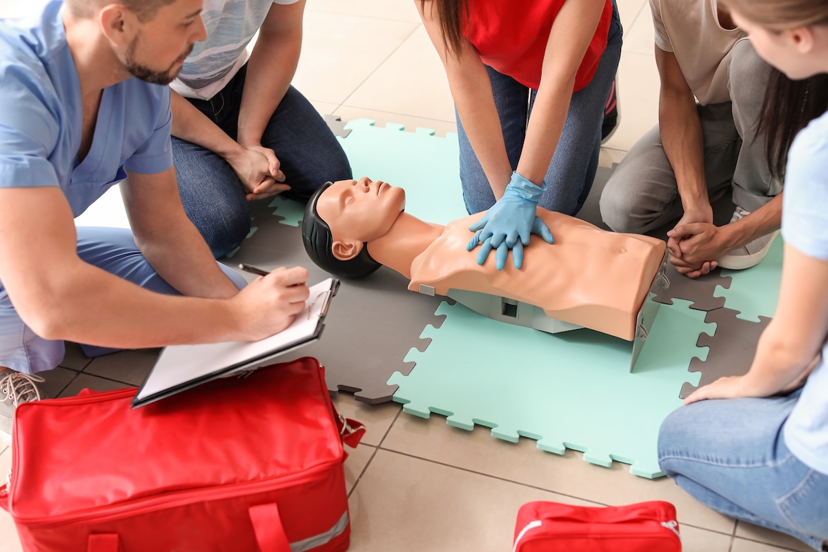Adult CPR and AED certification class in Cary, NC with hands-on training